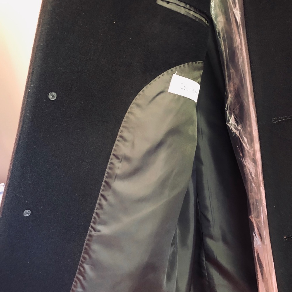NWT Men’s Calvin Klein Dress Coat Black 52R WOW! - Picture 5 of 8